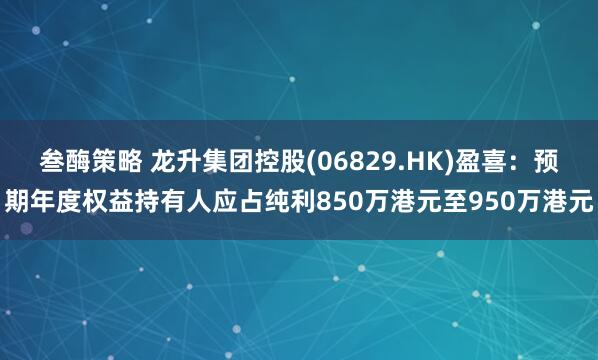 叁酶策略 龙升集团控股(06829.HK)盈喜：预期年度权益持有人应占纯利850万港元至950万港元